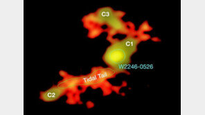 가장 밝은 은하 속 블랙홀…주위 은하 잡아당기는 현상 ‘포착’