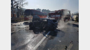 경부고속고속도로서 고속버스 등 8중 추돌…41명 부상