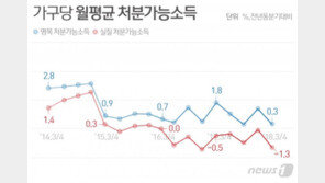 가처분소득 1년새 1만원도 안늘었다…소득성장 사실상 ‘실패’