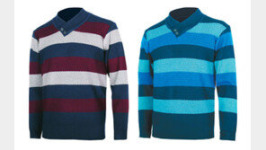 목도리를 걸친 듯한 따뜻함… 남성 티셔츠 ‘숄칼라 니트’