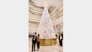 불가리 대형 트리 앞에서 셀피 찰칵!