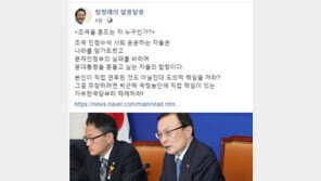 정청래 “조국 사퇴? 문대통령 흔들고 싶은 자들의 합창”
