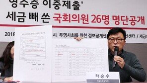 “영수증 이중제출로 세금 빼돌려”…홍영표·전희경 등 국회의원 26명 명단 공개 