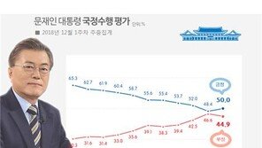文대통령 지지율 9주간 하락세 마감…50%선 회복