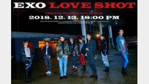 엑소, 5집 ‘LOVE SHOT’ MV 티저 공개…환상 퍼포먼스 ‘섹시’