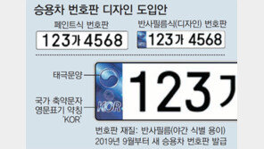 내년 도입 8자리 車번호판 확정… 태극문양-페인트식 선택 가능