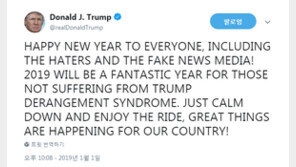 트럼프 “‘트럼프 발작 증후군’ 앓지 않으면 환상적인 한 해 될 것”