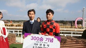 [경마] 제주경마 권동석 기수 300승 달성 시상