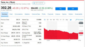 테슬라 3000명 해고, 주가 13% 폭락