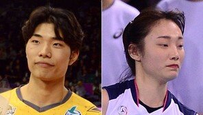 깜짝 ‘서브 킹’ 최익제, 멋쩍은 ‘서브 퀸’ 문정원