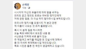 손혜원 “의리 없고 정의 모르는 야비한 정치인”…박지원 맹비난