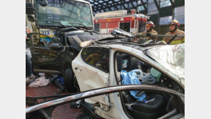 용인 꽃메교차로 29중 추돌사고 현장 ‘처참’…1명 중상·8명 부상  