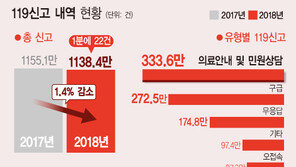 작년 3초에 한 번 119전화벨이 울렸다