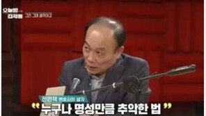 전원책 “손석희 논란, 우리 사회 관음증 문제 짚어봐야”