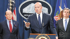 ‘中 화웨이 기소’ 발표에 美 법무부-상무부-FBI 수장들 총출동