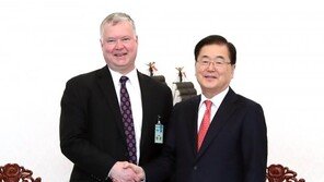 비건 美대북대표 靑 방문…정의용 국가안보실장 면담