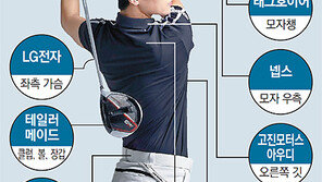 온몸에 기업 로고 10개 ‘움직이는 광고판’