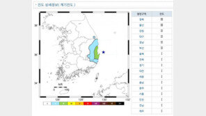 포항 북구 50km 해역 규모 4.1 지진…최대진도 울산 ‘3’ 대구·부산 ‘2’
