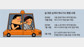 맞고 또 맞고… 공포에 떠는 택시 운전사
