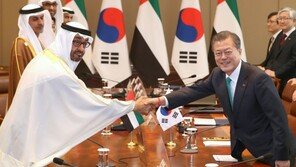 文대통령 “한반도 평화 만드는 중요한 날”…UAE 왕세제 “중동에 큰 함의”