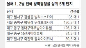 올해도 뜨거운 대구… 청약경쟁률 톱5중 4곳 차지