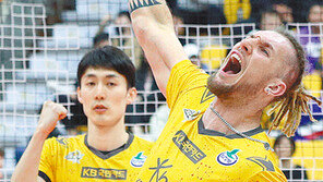 “뒤집었다” KB손보 펠리페 포효