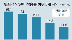 갈길 먼 안전띠… 뒷좌석 착용률 33%