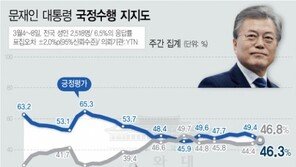 文 지지율 다시 ‘데드 크로스’…북미회담·미세먼지 등 여파