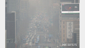 전국 초미세먼지 ‘말썽’…서울 55㎍/㎥까지 치솟아