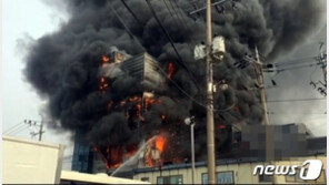 인천 동구 공장 화재 2명 부상·2개동 전소…70분만에 완진