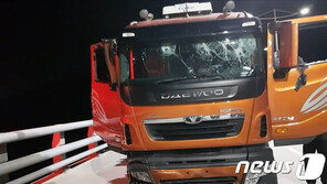 부산 거가대교서 5시간 난동 트레일러 기사, 1심서 징역 3년