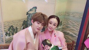 함소원♥진화 부부, ‘붕어빵’ 딸 혜정 100일 한복 사진 공개