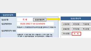 “가상계좌 대신 이체 수수료 없는 국세계좌로 세금 납부하세요”
