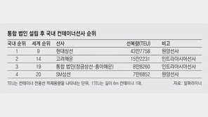 장금상선-흥아해운 통합… 세계19위 컨테이너선사 뜬다