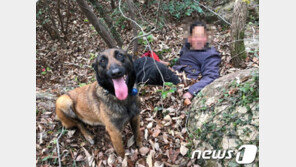 순천소방서 구조견 ‘장고’, 야산서 길 잃은 80대 구조