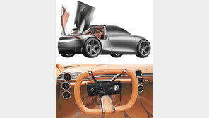 사각 핸들에 날개 단 듯… 제네시스, 전기차 콘셉트 카 ‘민트’ 공개