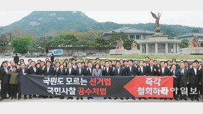 “투쟁밖에 없다”… 비상의총 열고 靑 몰려간 한국당