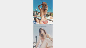 소유, 아찔 비키니 뒤태…군살 1도 없는 보디라인