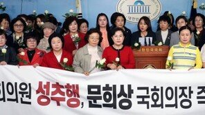 한국당, ‘임이자 성추행 혐의’ 문희상 檢고발·윤리위 제소