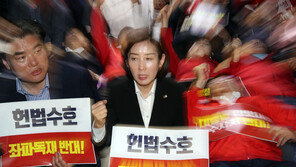 한국당 “선거법·공수처법 날치기…민주주의는 죽었다”