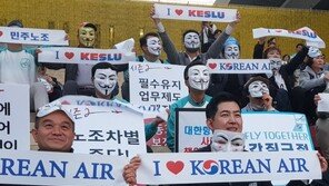 “가면 필요없다”…대한항공 직원들, ‘맨 얼굴’로 1년만에 재집결