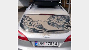 이걸 지워? 말어?…세차 고민하게 만든 車유리창 그림