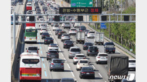 ‘나들이객↑’ 고속도로 매우 혼잡…하행선 정체 12시 최대