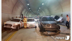울산 마성터널 내 출구서 차량 6중 추돌…14명 경상