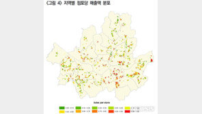 서울 골목상권 한달 매출, 최대 2000만원 차이난다