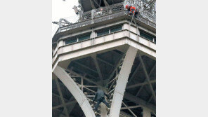 맨손으로 오르는 이 남자 때문에… 에펠탑 일시 폐쇄