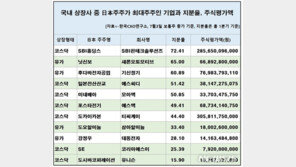 “日 주주가 5% 이상 보유한 국내 상장사는 34곳”