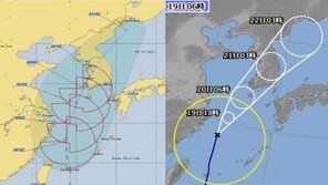태풍 ‘다나스’ 경로…韓 “남부내륙” VS 美·日 “한반도 대각선 관통”