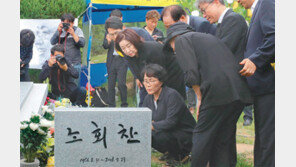 노회찬 前의원 1주기 묘비제막식