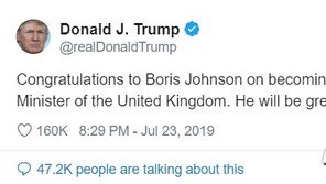 트럼프, 존슨 영국 총리 둘 다 뉴욕 출신, 케미는?